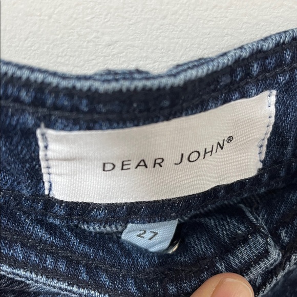 NWT Dear John Women’s Jeans Wide Leg Straight Leg 27 Dark Denim Stretchy Casual - Picture 3 of 9